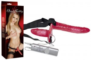 Страпон гелевый Bad Kitty Vibr. Strap-On Duo